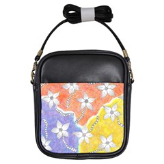 Tricolor Garden  Girls Sling Bag by okhismakingart