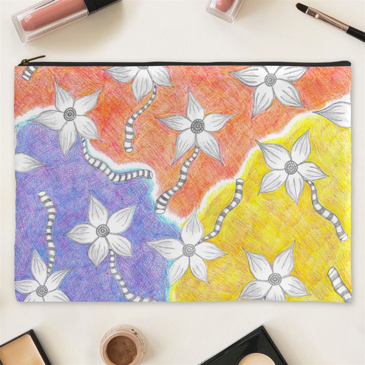 Tricolor Garden  Cosmetic Bag (XXXL)