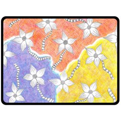 Tricolor Garden  Double Sided Fleece Blanket (large)  by okhismakingart