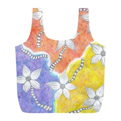 Tricolor Garden  Full Print Recycle Bag (l) by okhismakingart