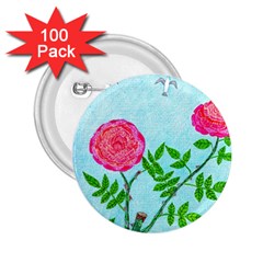 Roses And Seagulls 2 25  Buttons (100 Pack)  by okhismakingart