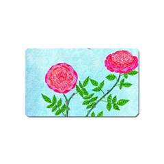 Roses And Seagulls Magnet (name Card) by okhismakingart