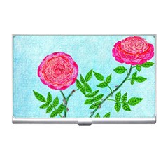 Roses And Seagulls Business Card Holder by okhismakingart