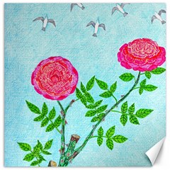 Roses And Seagulls Canvas 12  X 12  by okhismakingart