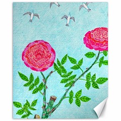 Roses And Seagulls Canvas 16  X 20  by okhismakingart