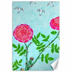 Roses And Seagulls Canvas 20  X 30  by okhismakingart