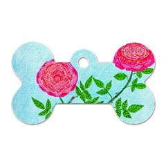 Roses And Seagulls Dog Tag Bone (two Sides) by okhismakingart