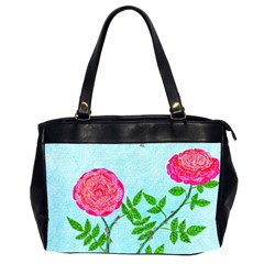 Roses And Seagulls Oversize Office Handbag (2 Sides) by okhismakingart