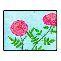 Roses And Seagulls Fleece Blanket (small) by okhismakingart