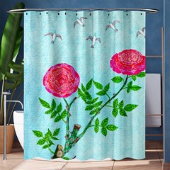 Roses And Seagulls Shower Curtain 60  X 72  (medium)  by okhismakingart