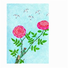 Roses And Seagulls Large Garden Flag (two Sides) by okhismakingart