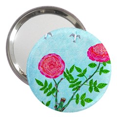 Roses And Seagulls 3  Handbag Mirrors by okhismakingart