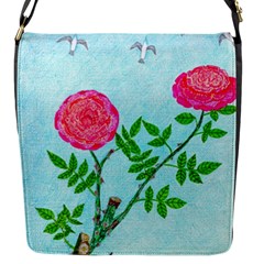 Roses And Seagulls Flap Closure Messenger Bag (s) by okhismakingart