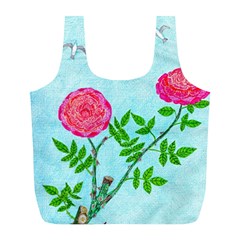 Roses And Seagulls Full Print Recycle Bag (l) by okhismakingart