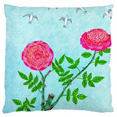 Roses And Seagulls Standard Flano Cushion Case (one Side) by okhismakingart