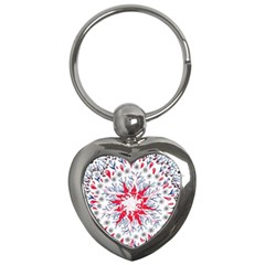 Flaming Sun Abstract Key Chains (heart)  by okhismakingart