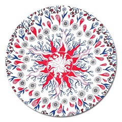 Flaming Sun Abstract Magnet 5  (round) by okhismakingart