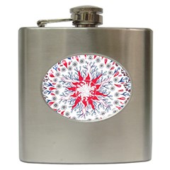 Flaming Sun Abstract Hip Flask (6 Oz) by okhismakingart