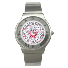 Flaming Sun Abstract Stainless Steel Watch by okhismakingart