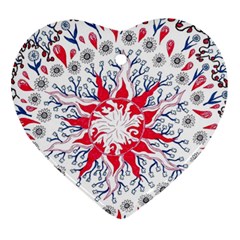 Flaming Sun Abstract Heart Ornament (two Sides) by okhismakingart