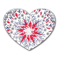 Flaming Sun Abstract Heart Mousepads by okhismakingart