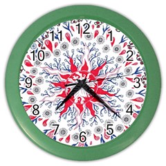 Flaming Sun Abstract Color Wall Clock by okhismakingart