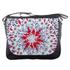 Flaming Sun Abstract Messenger Bag by okhismakingart