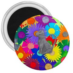 Floral Cat 3  Magnets by okhismakingart