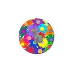 Floral Cat Golf Ball Marker (4 Pack) by okhismakingart