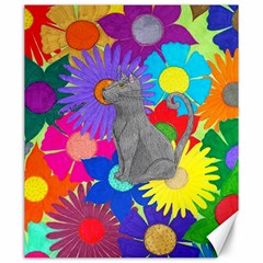 Floral Cat Canvas 20  X 24  by okhismakingart