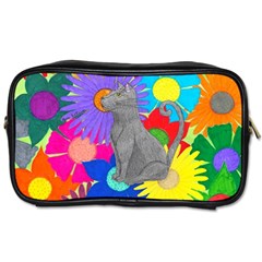 Floral Cat Toiletries Bag (one Side) by okhismakingart