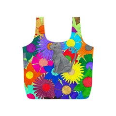 Floral Cat Full Print Recycle Bag (s) by okhismakingart