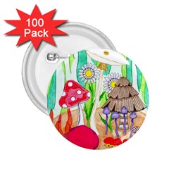 Iguana And Mushrooms 2 25  Buttons (100 Pack)  by okhismakingart