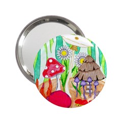 Iguana And Mushrooms 2 25  Handbag Mirrors by okhismakingart