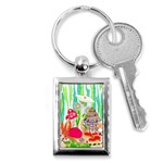 Iguana and Mushrooms Key Chains (Rectangle)  Front