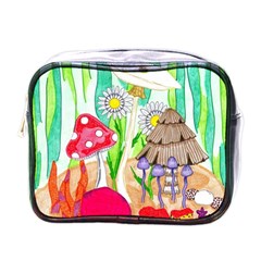 Iguana And Mushrooms Mini Toiletries Bag (one Side) by okhismakingart