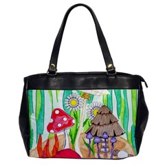 Iguana And Mushrooms Oversize Office Handbag by okhismakingart