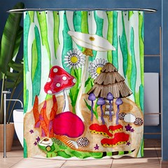 Iguana And Mushrooms Shower Curtain 60  X 72  (medium)  by okhismakingart