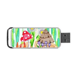 Iguana And Mushrooms Portable Usb Flash (two Sides) by okhismakingart