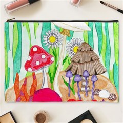 Iguana And Mushrooms Cosmetic Bag (xxxl) by okhismakingart