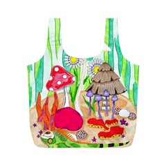 Iguana And Mushrooms Full Print Recycle Bag (m) by okhismakingart