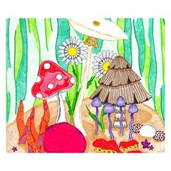 Iguana And Mushrooms Double Sided Flano Blanket (small)  by okhismakingart