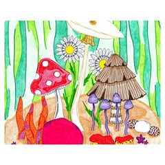 Iguana And Mushrooms Double Sided Flano Blanket (medium)  by okhismakingart