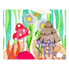 Iguana And Mushrooms Double Sided Flano Blanket (large)  by okhismakingart