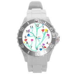 Cheerio Box Vine  Round Plastic Sport Watch (l) by okhismakingart