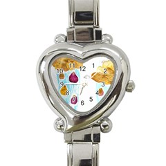 Rose Petal Shower Heart Italian Charm Watch by okhismakingart