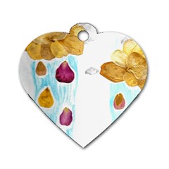 Rose Petal Shower Dog Tag Heart (two Sides) by okhismakingart