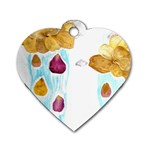 Rose Petal Shower Dog Tag Heart (Two Sides) Front