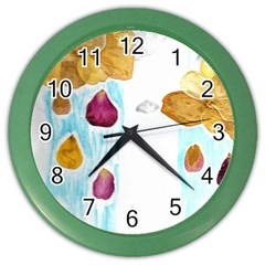 Rose Petal Shower Color Wall Clock by okhismakingart