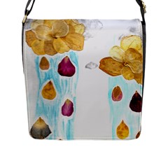 Rose Petal Shower Flap Closure Messenger Bag (l) by okhismakingart